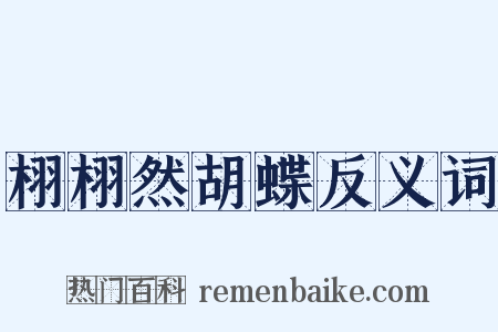栩栩然胡蝶反义词是什么意思的图片
